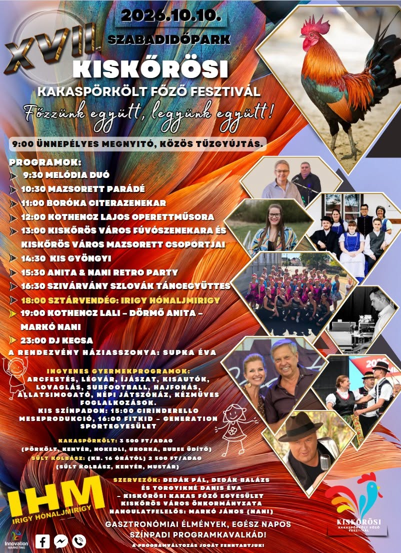 XVIII. Kiskőrösi Kakaspörkölt Főző Fesztivál plakát